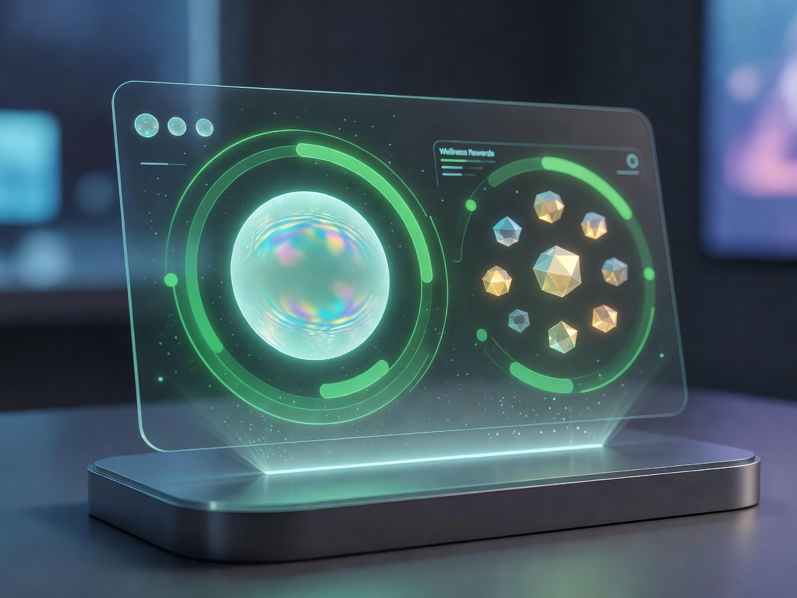 Futuristic interface showing daily wellness progress